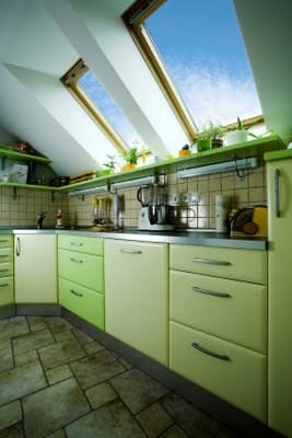 Brighten up your kitchen with light shades of green. More decor ideas @BrightNest Blog.