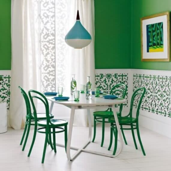 Modern green dining room. For more ideas decorating with green, check out @BrightNest Blog!